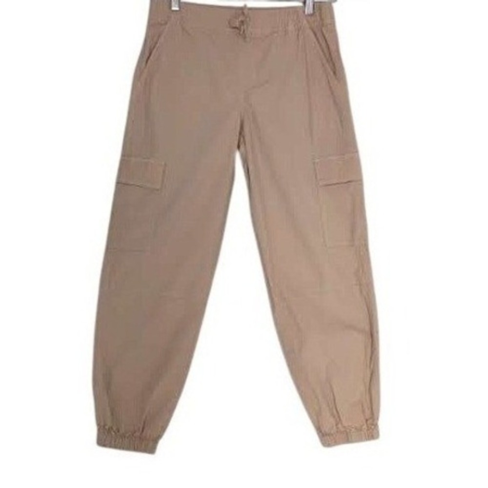 SO‎ Tan Cargo Jogger Pants Small Cotton Drawstring Waist Utility Gorpcore - Picture 2 of 9